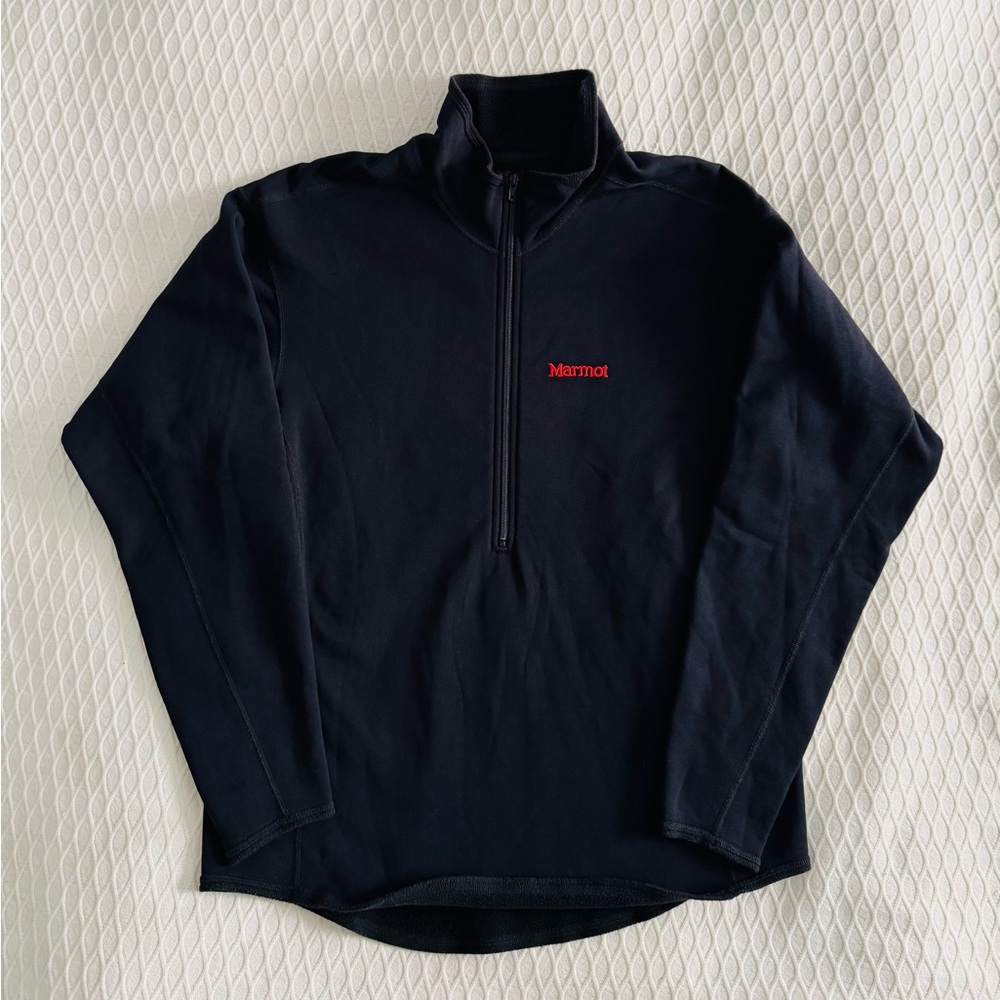 XL Black Marmot Fleece 1/4-Zip Pullover Sweater